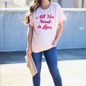 NWOT “All you need is Love” Graphic Tee (Small)